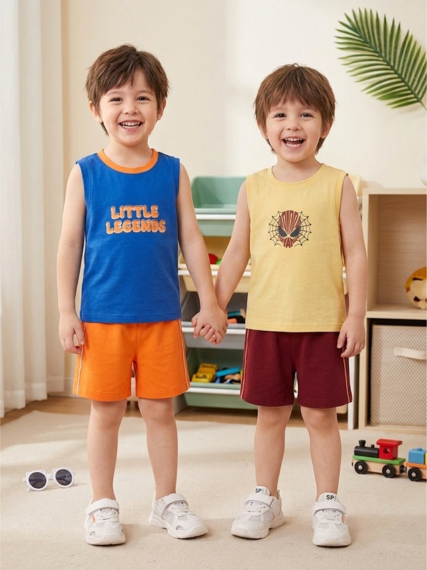 Boys Sleeveless T-Shirt & Shorts Set - Pack of 2