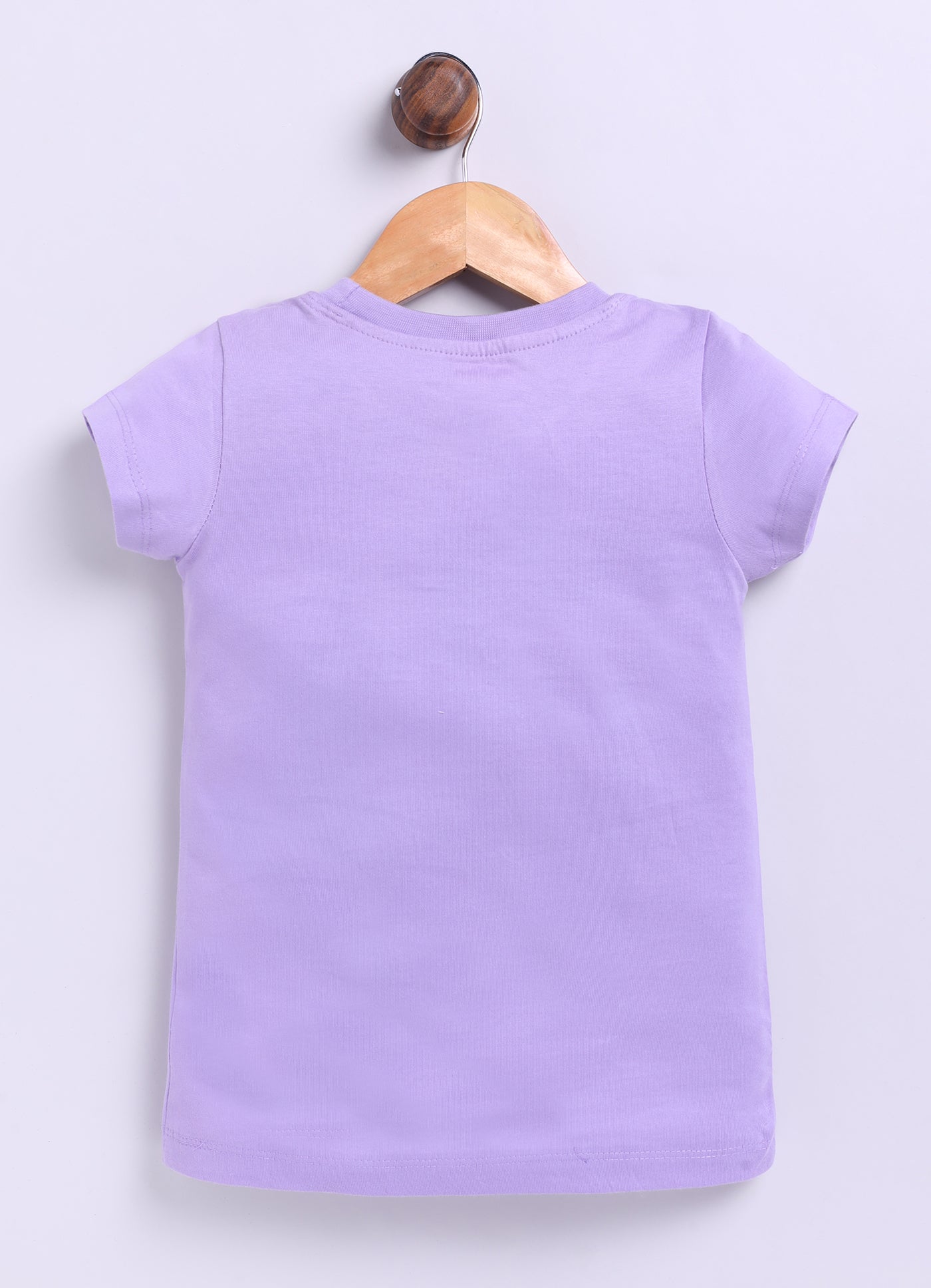 Be Kind Love Printed Cotton T-Shirt for Girls - Violet