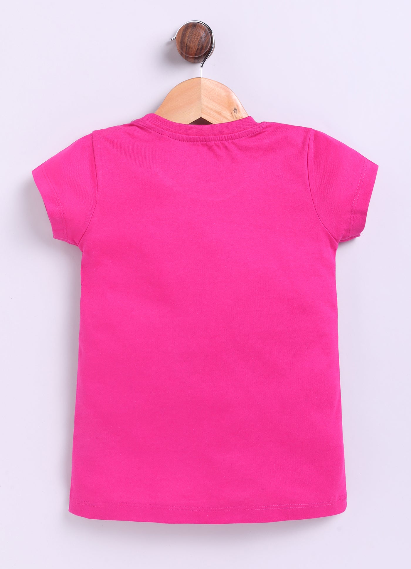 Be Kind Love Printed Cotton T-Shirt for Girls - Dark Pink
