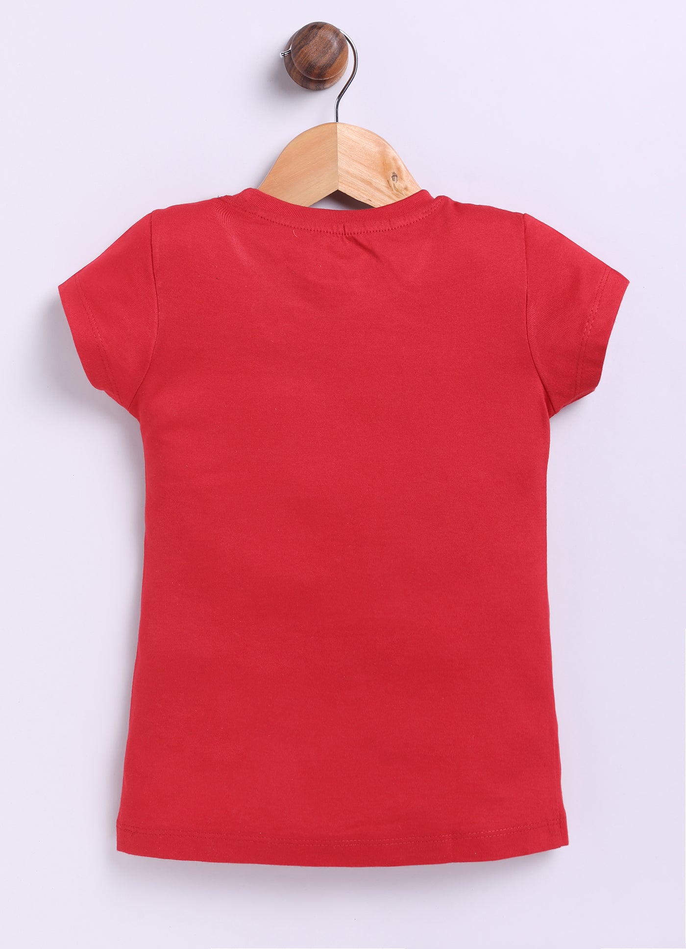 Be Kind to all kinds Printed Cotton T-Shirt for Girls - Red