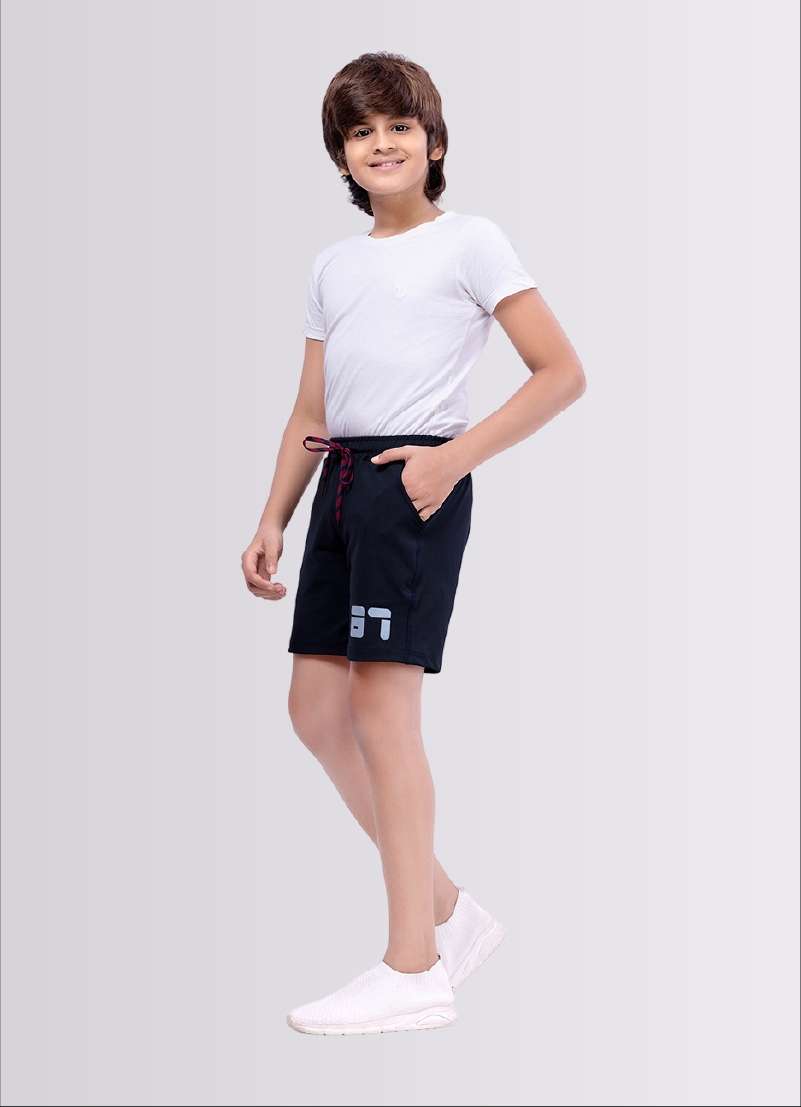 87 Printed Navy Color Polyester Lycra Shorts for Boys - ParrotCrow