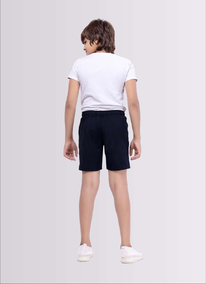 87 Printed Navy Color Polyester Lycra Shorts for Boys - ParrotCrow