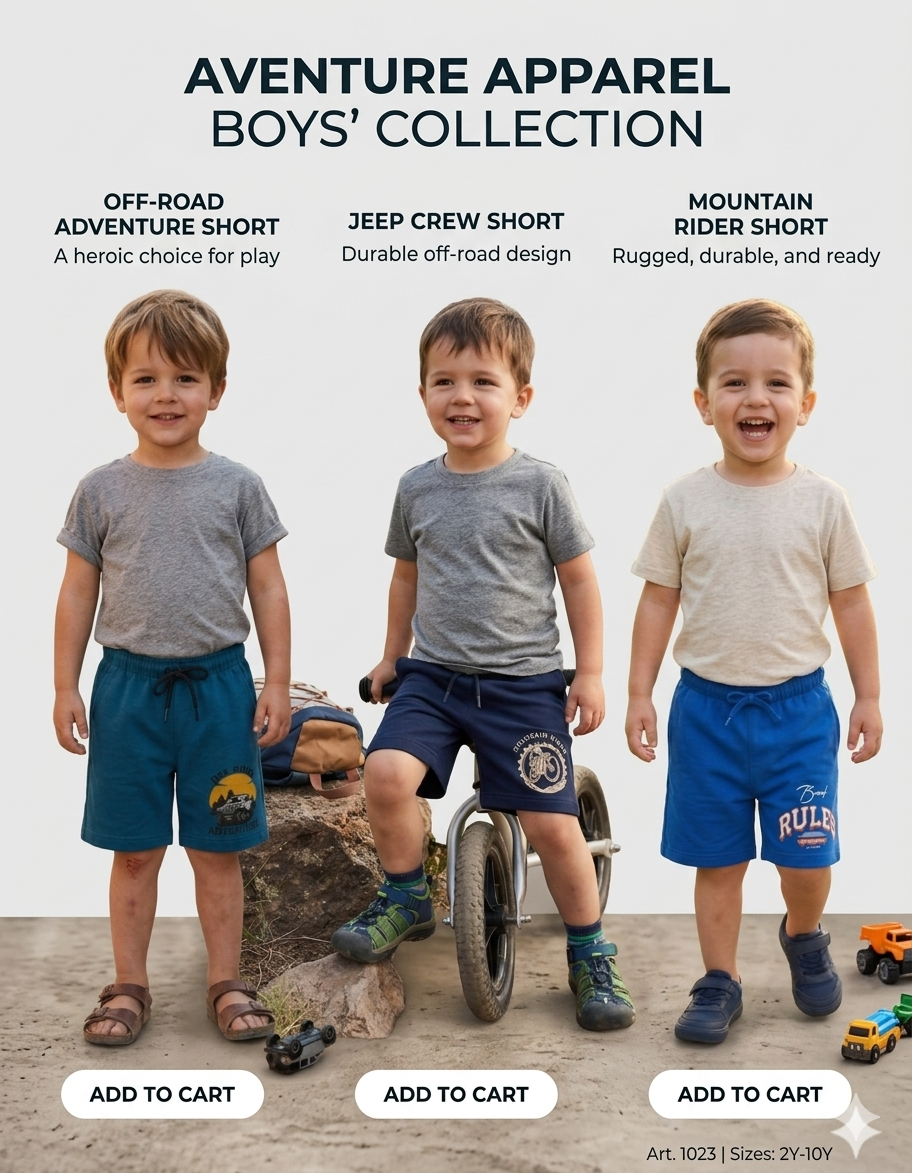 Boys Shorts - menu (Pack 3)