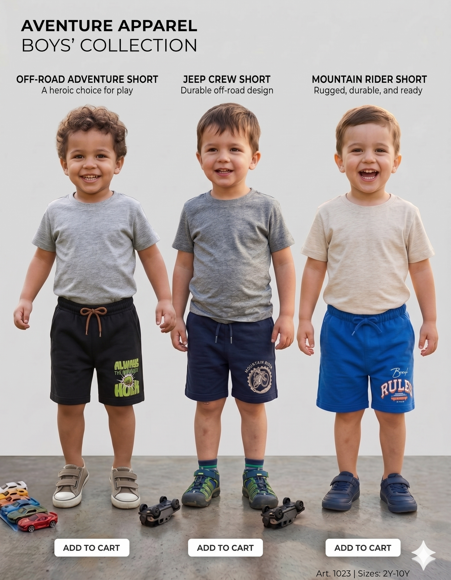 Boys Shorts - menu (Pack 3)
