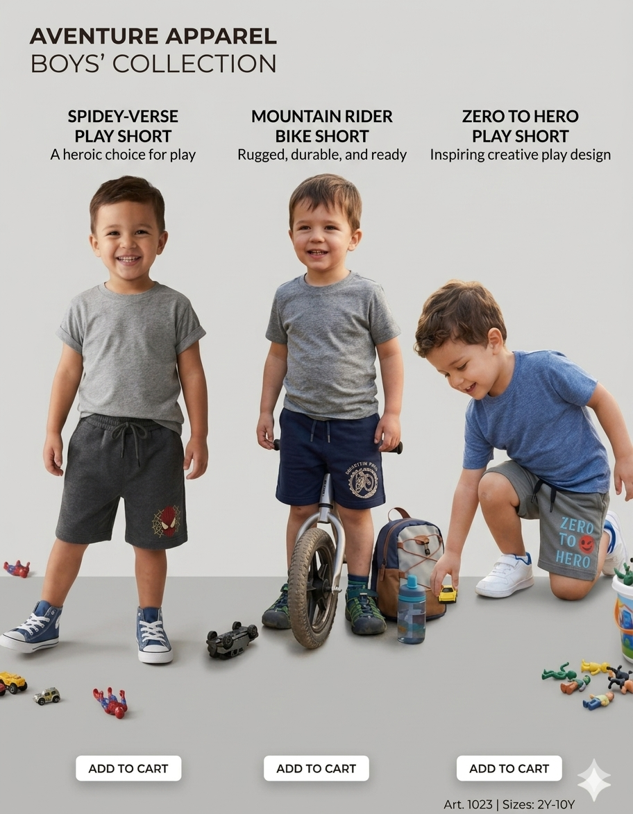 Boys Shorts - menu (Pack 3)