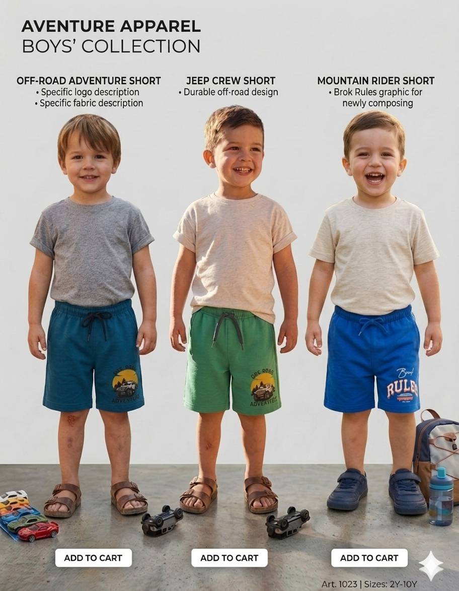 Boys Shorts - menu (Pack 3)
