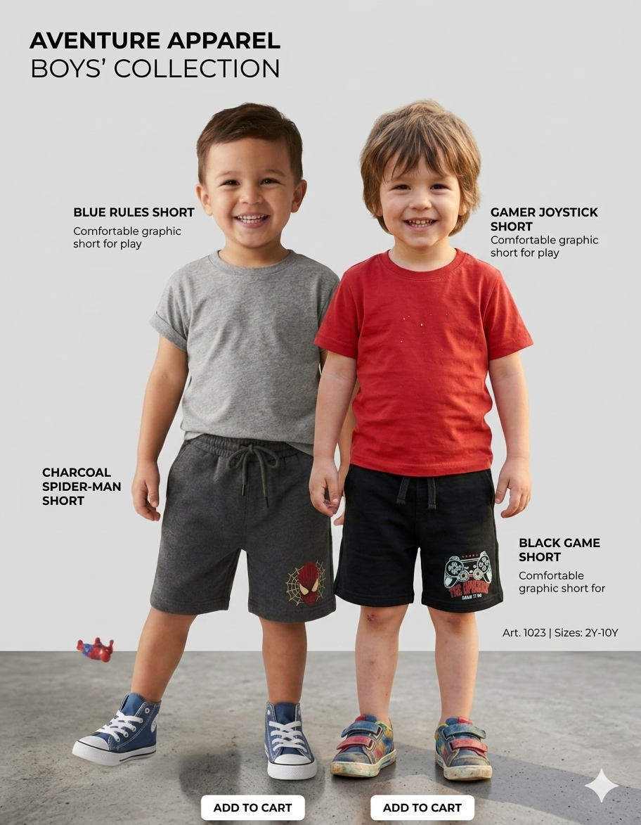 Boys Shorts - menu (Pack 2)