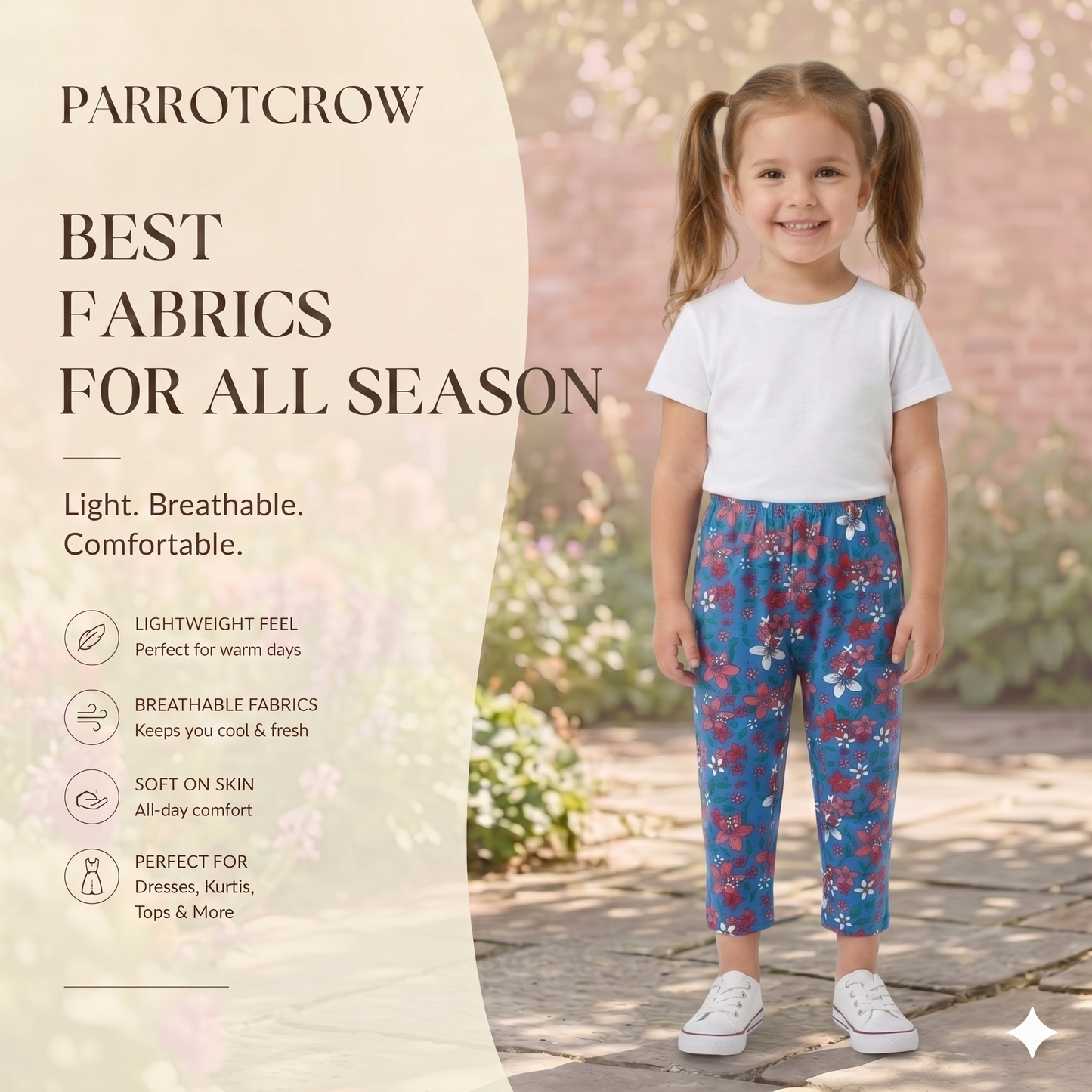 Girls Printed Pants - Pack of 3