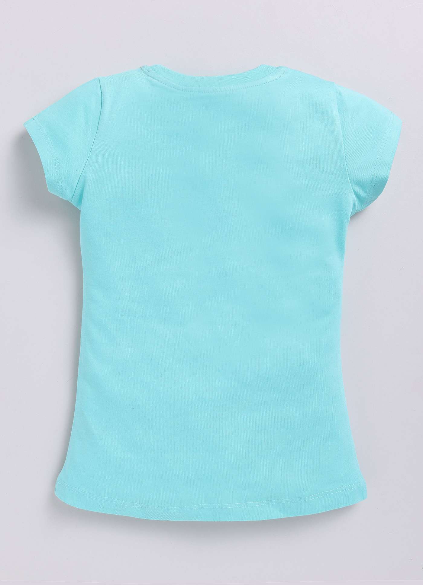 Juicy Fruit Printed Sky Blue Color Cotton T-Shirt for Girls