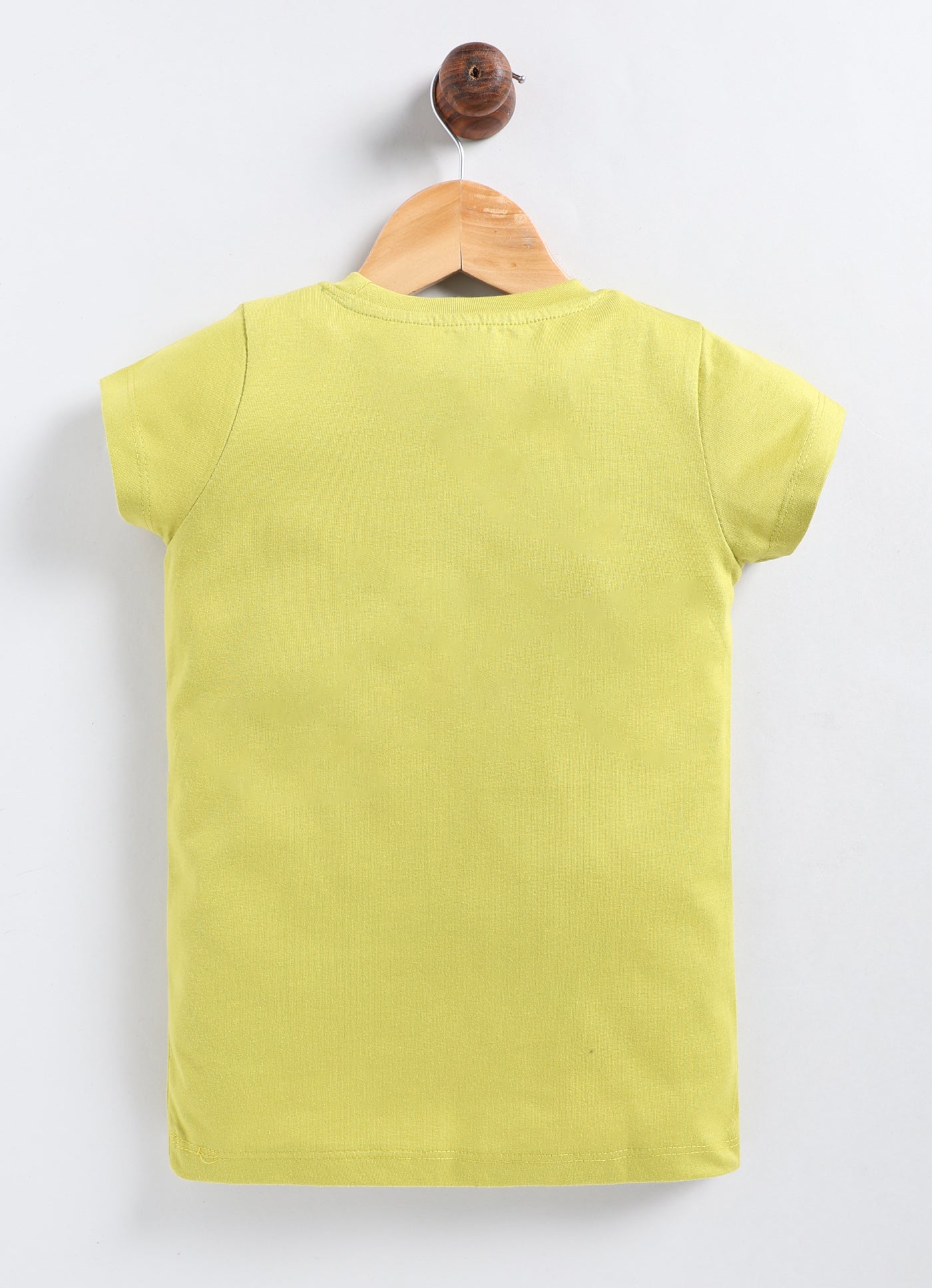 Friends stick together Printed Cotton T-Shirt for Girls - Lime Green