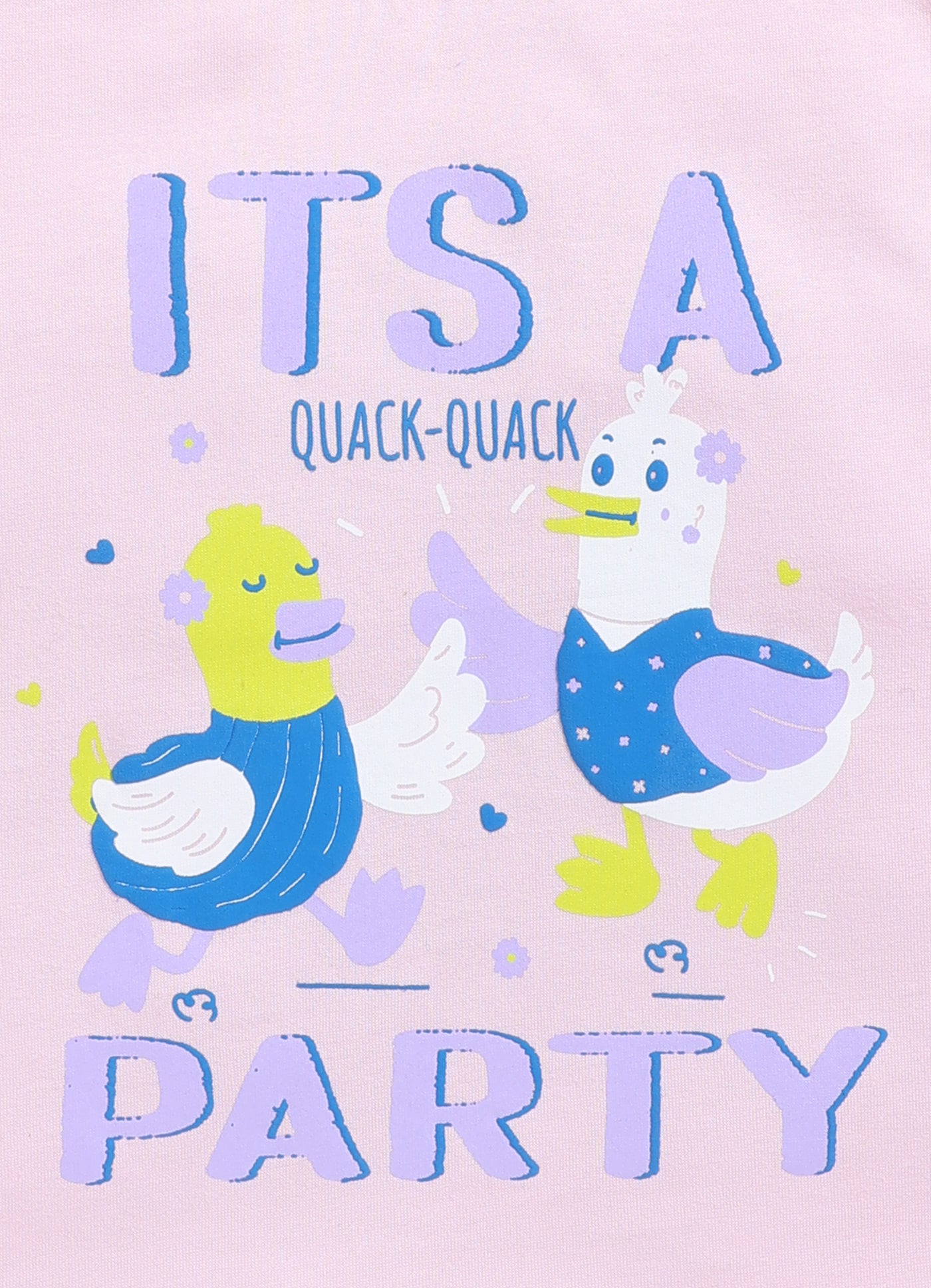 It’s a party Print Cotton T-Shirt for Girls - Pink