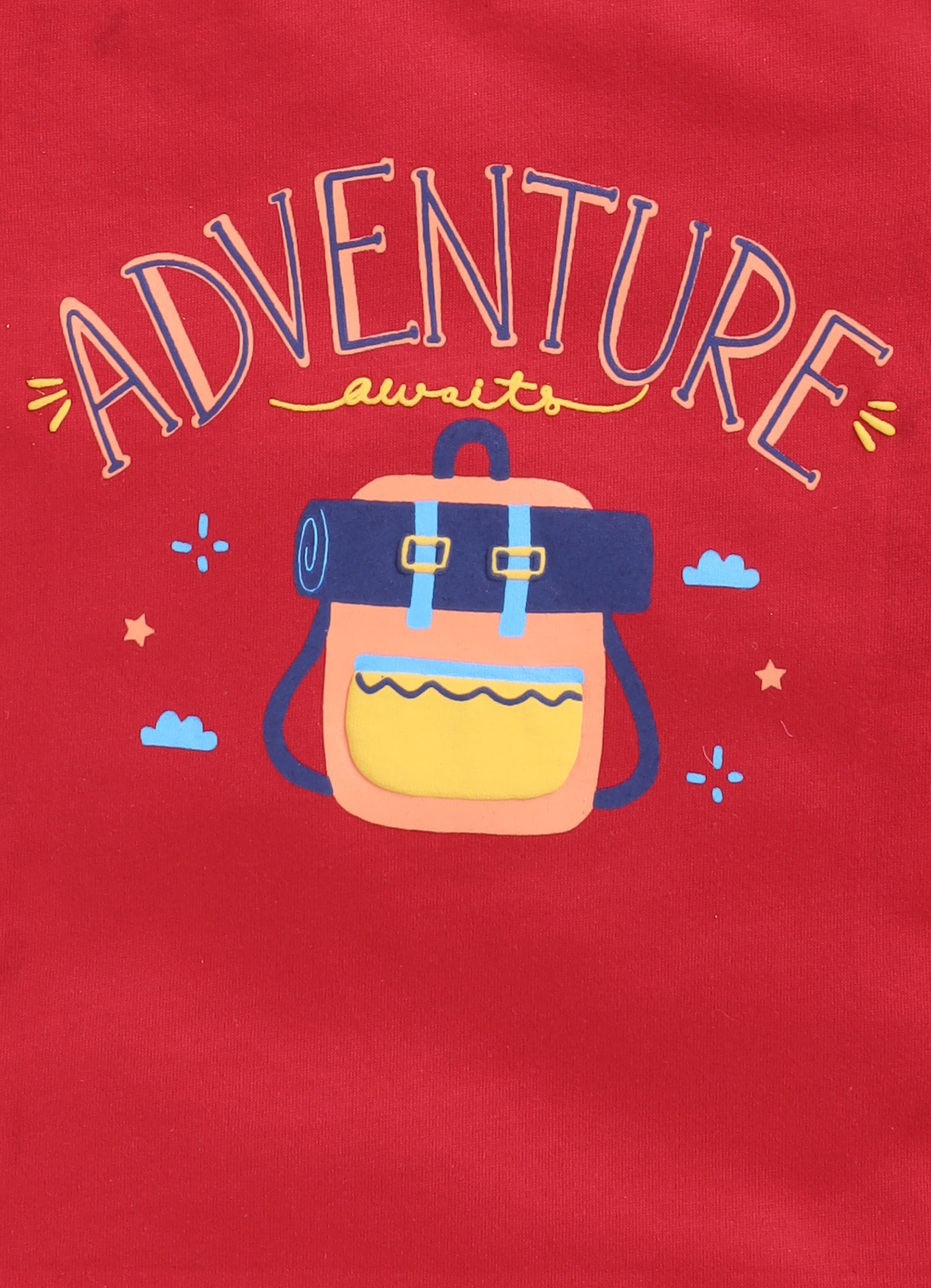 Adventure Printed Cotton T-Shirt for Girls - Red - ParrotCrow