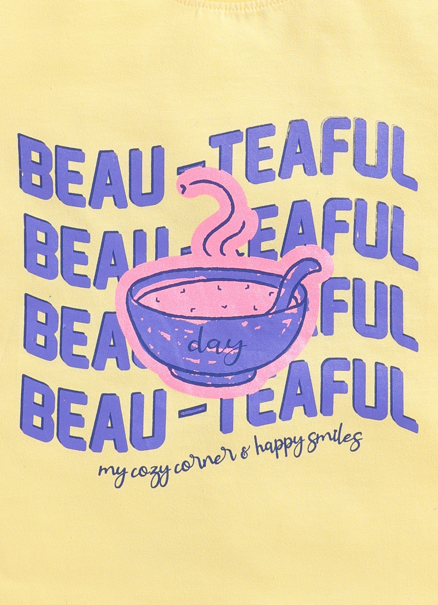 Beauteaful Printed Cotton T-Shirt for Girls - Yellow - ParrotCrow