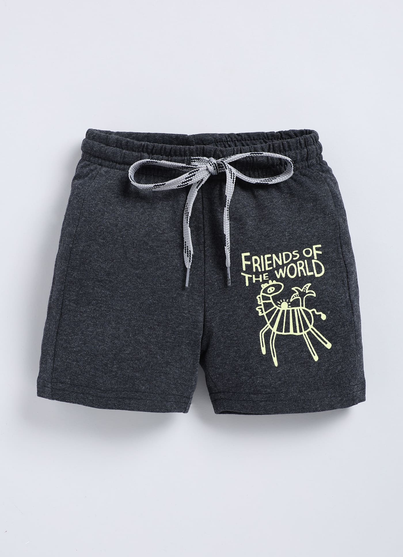 Black Melange Cotton Shorts for Boys – Soft & Comfortable - ParrotCrow