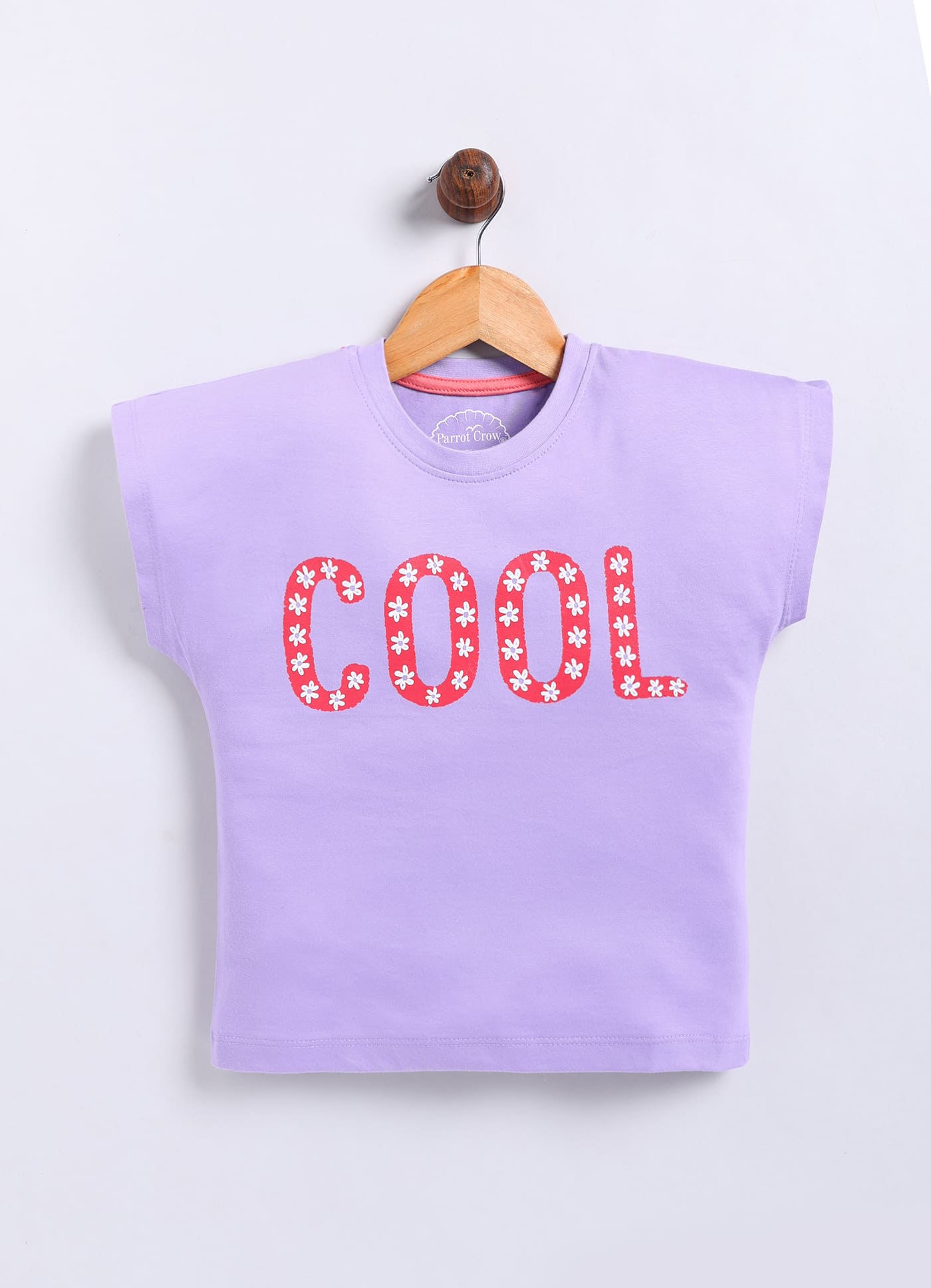 Cool print Cotton T-Shirt for Girls - Violet - ParrotCrow