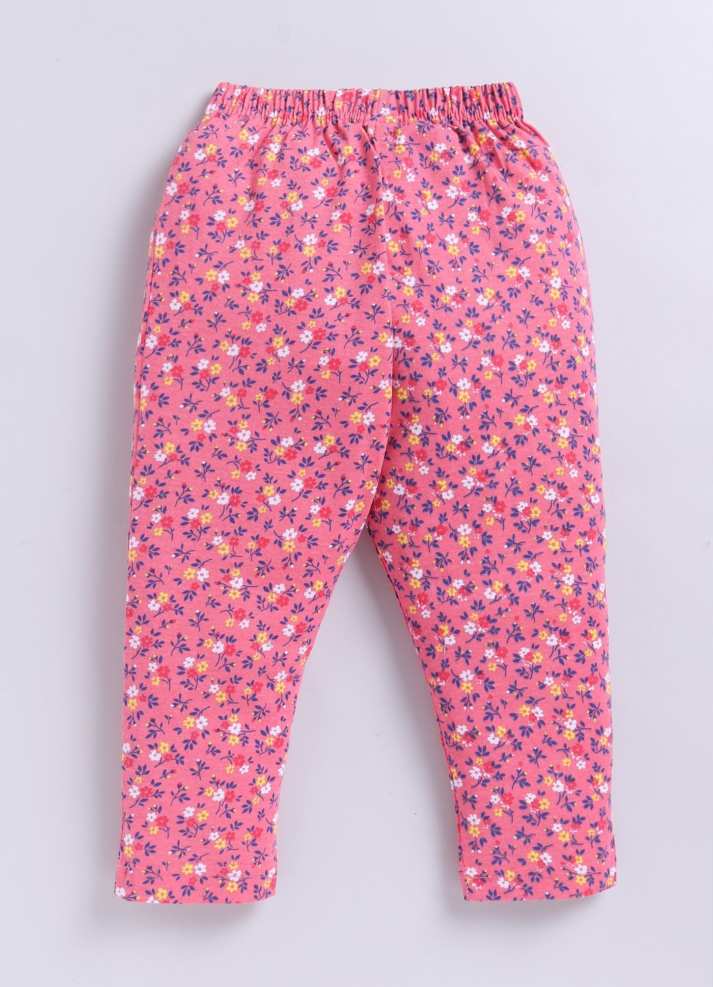 Floral Pink and Blue Flower Printed Activewear Trousers - ParrotCrow