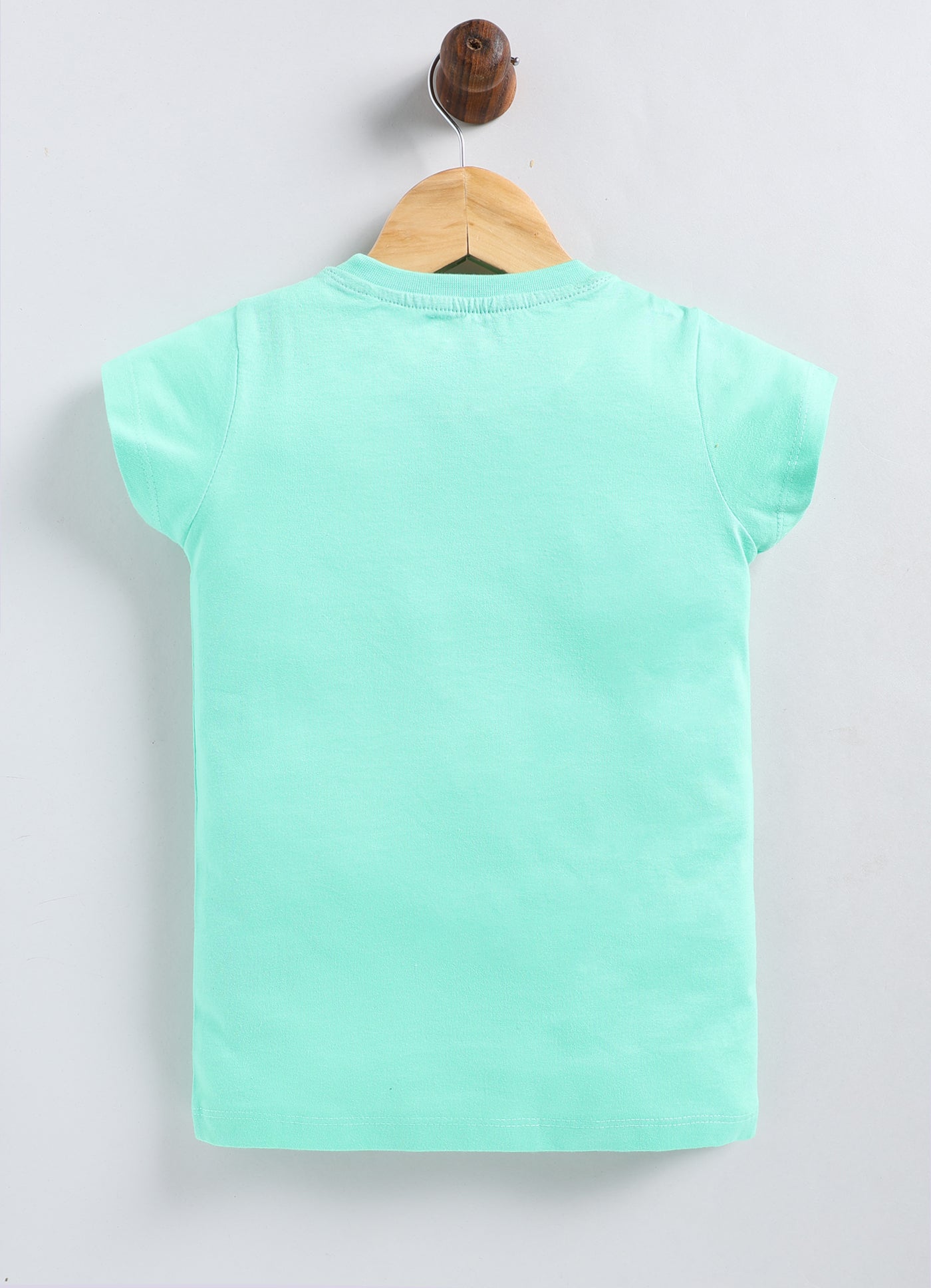 Flowers Make me happy Printed Cotton T-Shirt for Girls - Pista Green - ParrotCrow