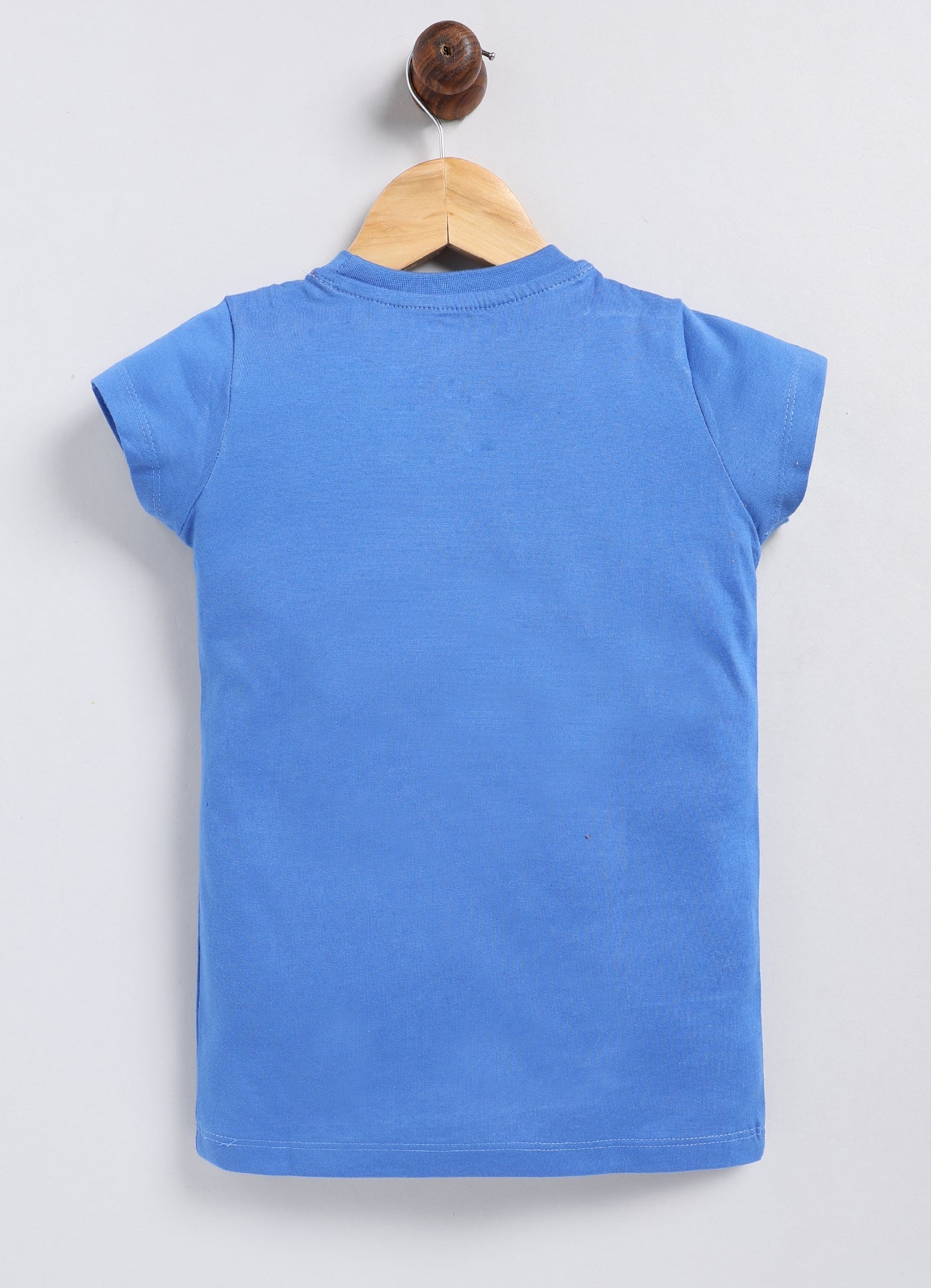Hey pretty girl Printed Cotton T-Shirt for Girls - Blue - ParrotCrow
