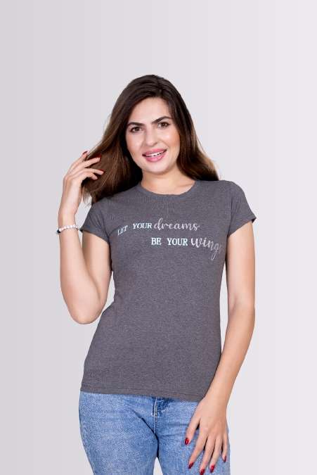 Women's cotton Lycra T-Shirt – Soft Stretchable Activewear for Daily & Gym Use