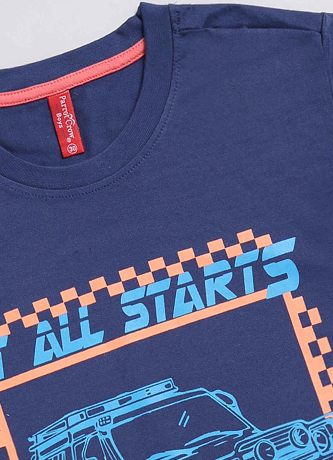 It all starts printed cotton t-shirt for boys - ParrotCrow