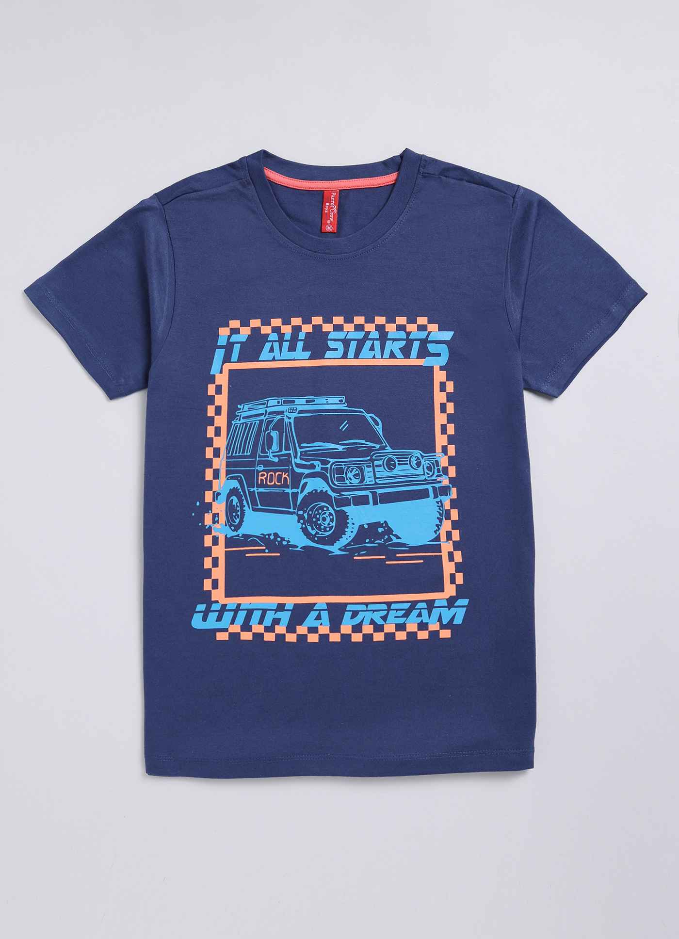 It all starts printed cotton t-shirt for boys - ParrotCrow