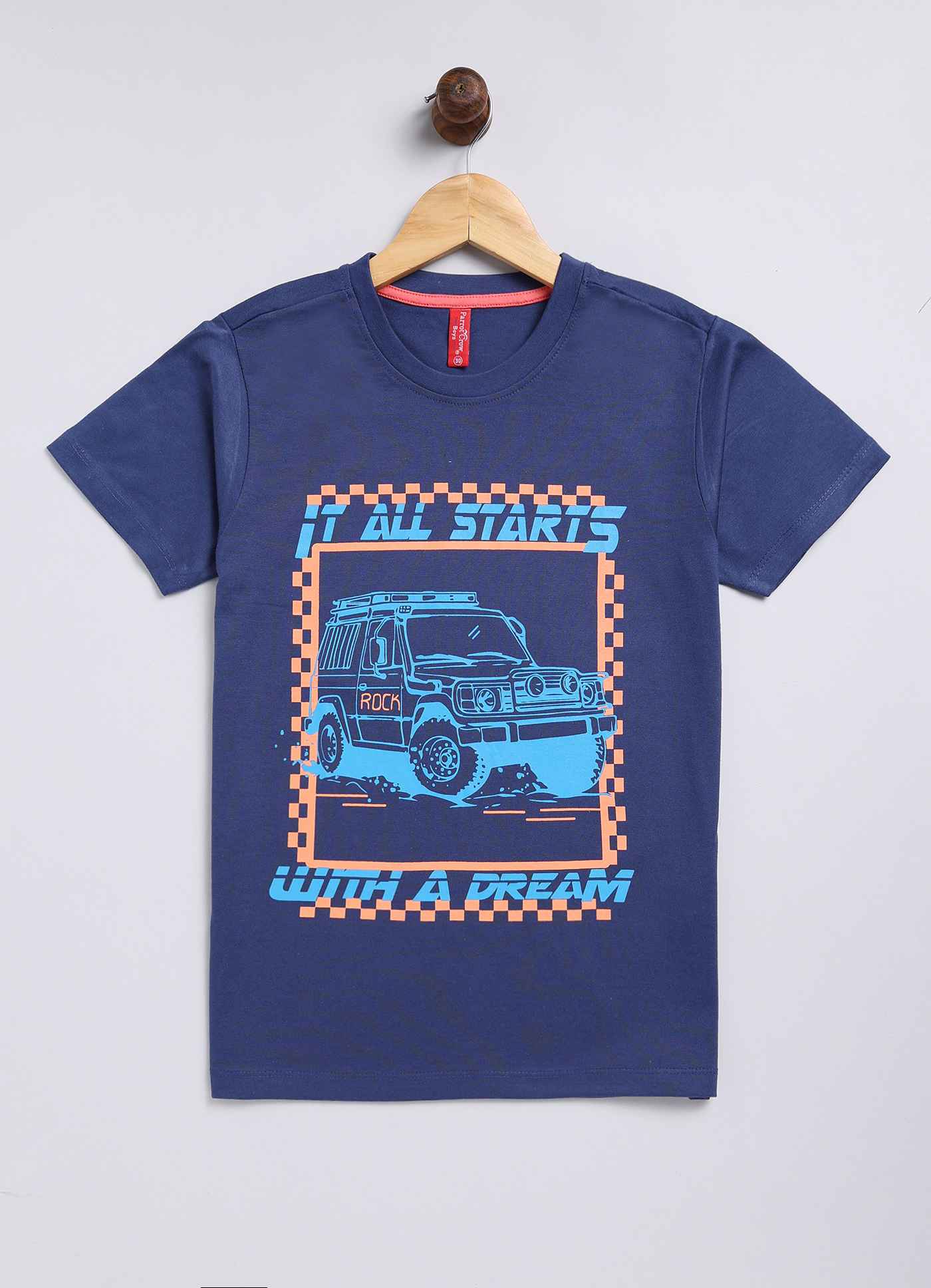 It all starts printed cotton t-shirt for boys - ParrotCrow