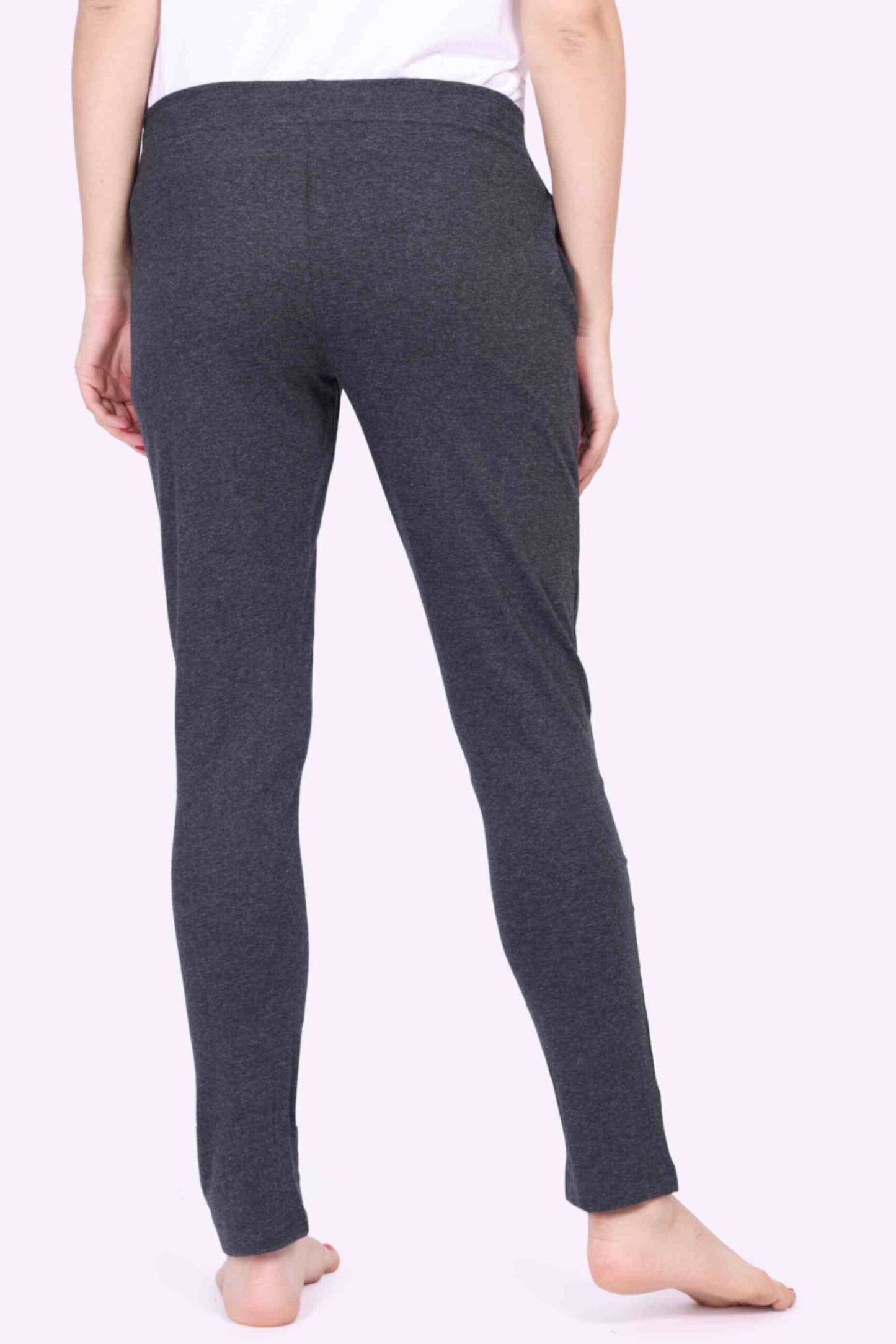 Women Black Melange Slim Fit Yoga - Jogger Track Pants