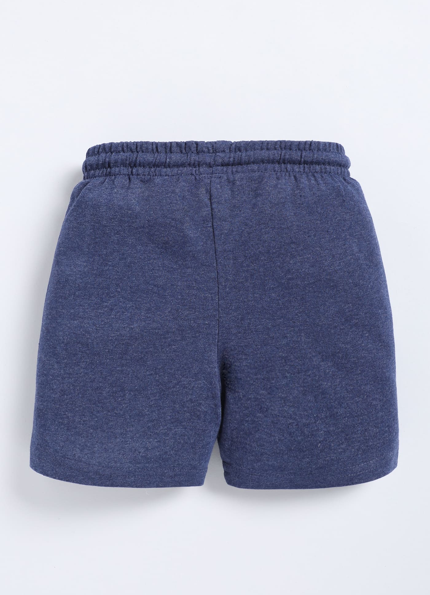 Navy Melange Cotton Shorts For Boys - ParrotCrow