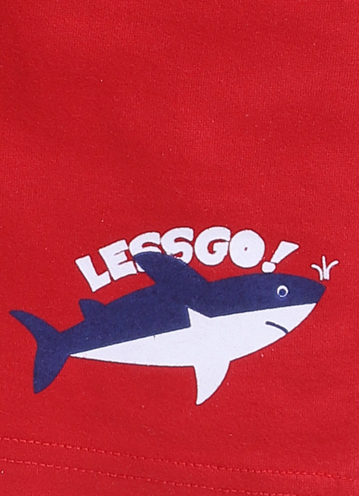Parrot Crow Boys Blue Shark & Whale Print T-Shirt & Red Shorts Set – “Leggo” - ParrotCrow