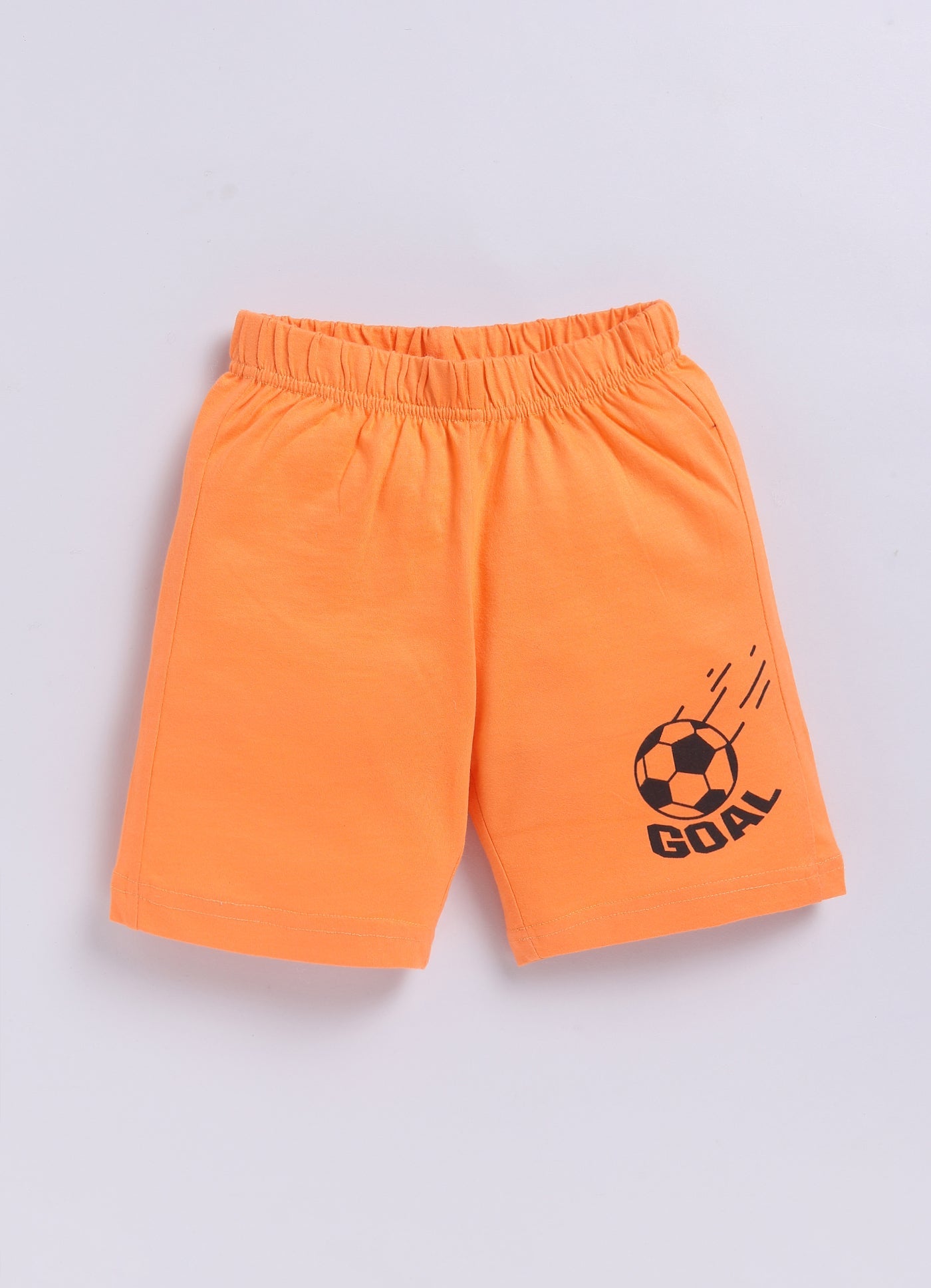 Parrot Crow Boys Navy Football Meteor Print T-Shirt & Orange Shorts Combo - ParrotCrow