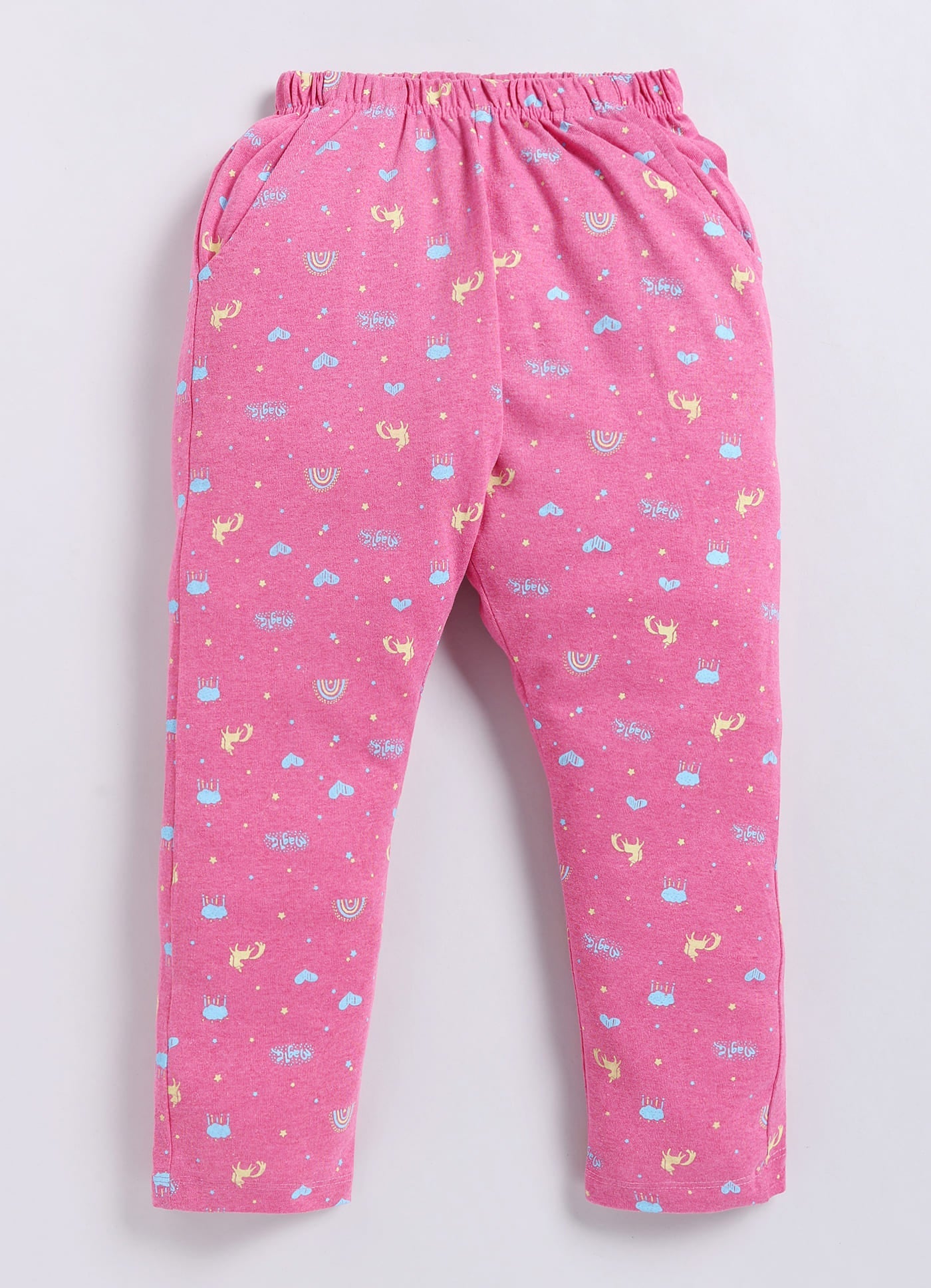 Pink Cotton Pyjama Pants for Girls - ParrotCrow