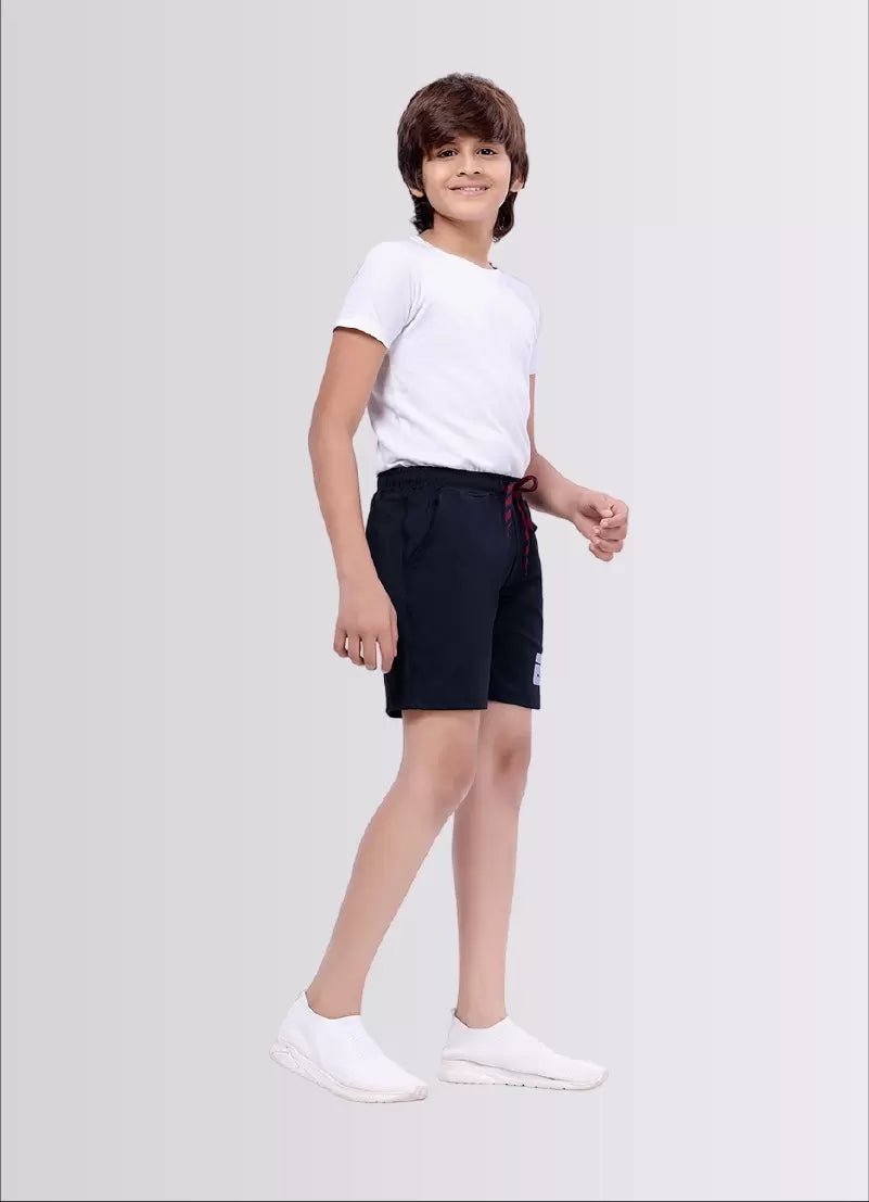 Printed Navy Color Polyester Lycra Shorts for Boys - ParrotCrow