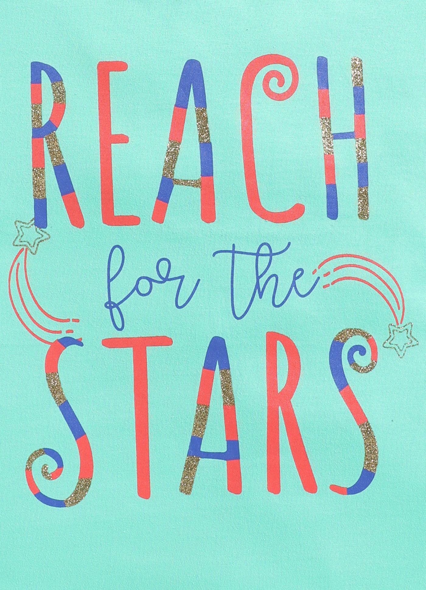 Reach for the stars Printed Cotton T-Shirt for Girls - Pista Green - ParrotCrow