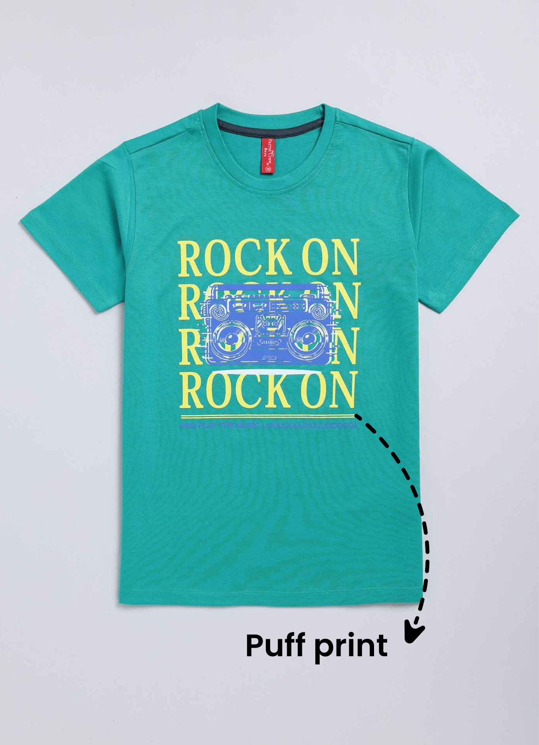 Rock on cotton t-shirt for boys - ParrotCrow