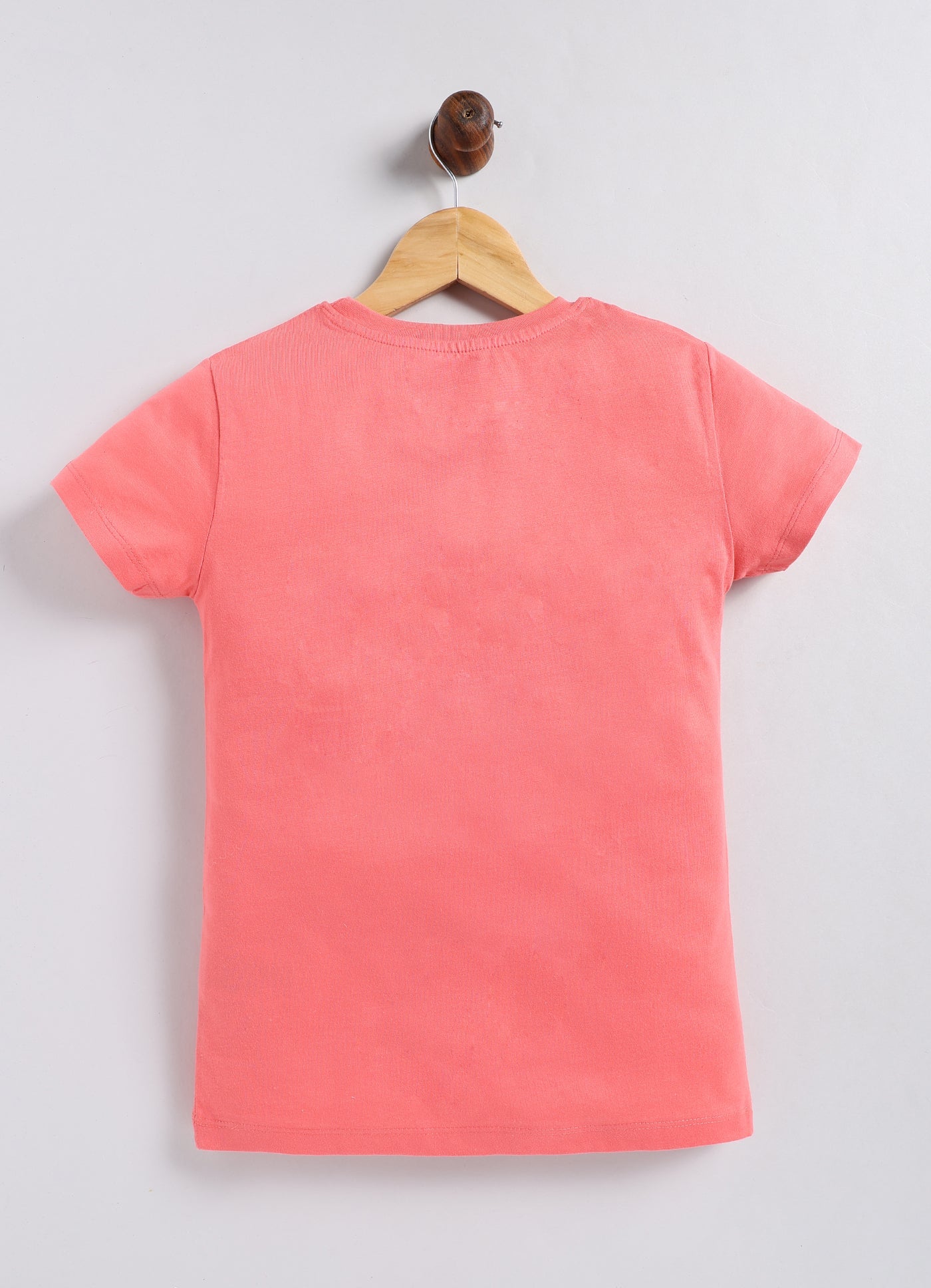 Smile because you are pretty Printed Cotton T-Shirt for Girls - Peach - ParrotCrow