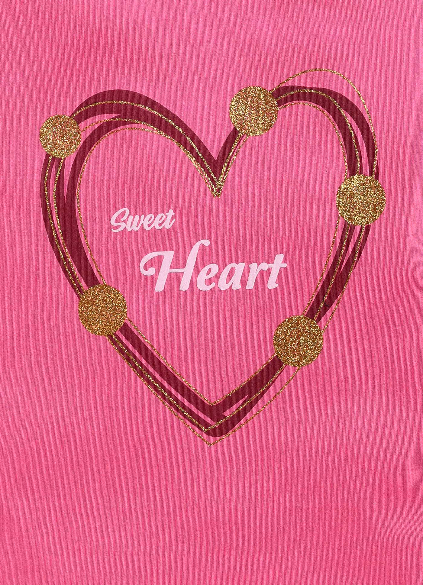 Sweet Heart Text Print Cotton Pink T-Shirt for Girls – Soft & Stylish - ParrotCrow