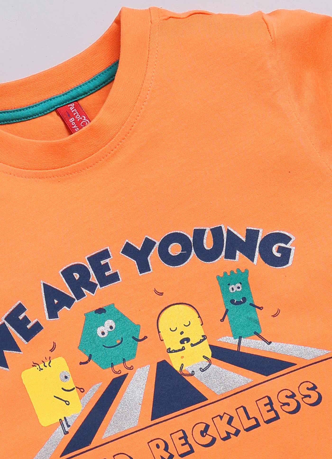 We are young & reckless cotton t-shirt for boys - ParrotCrow