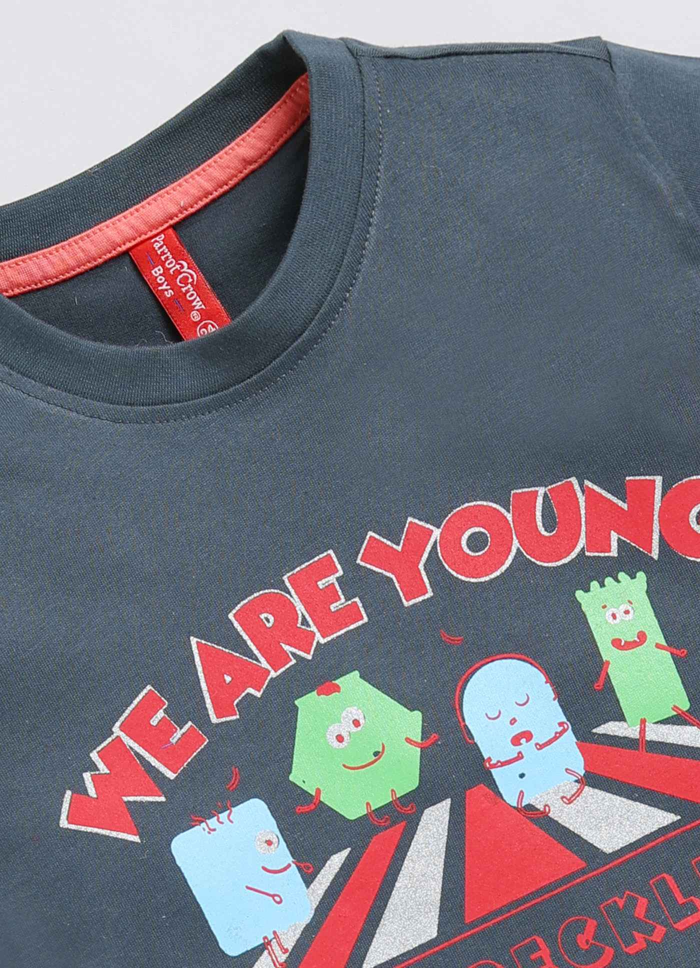 We are young & reckless cotton t-shirt for boys - ParrotCrow