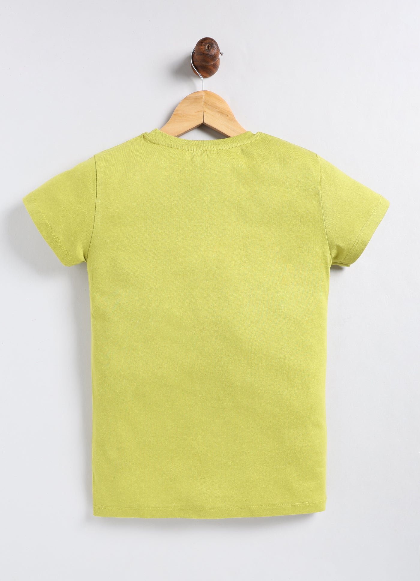 You make me pretty Printed Cotton T-Shirt for Girls - Lime Green - ParrotCrow