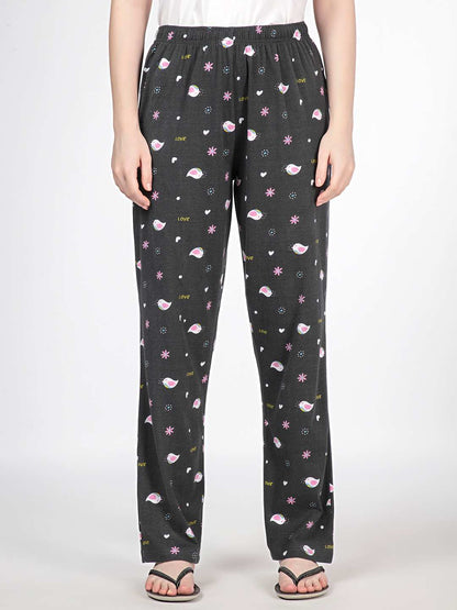 Birdie - Knit Cotton Pyjama - Loungewear Pant - Dark Grey