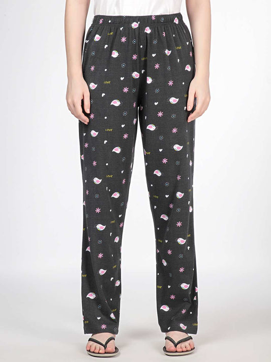 Birdie - Knit Cotton Pyjama - Loungewear Pant - Dark Grey