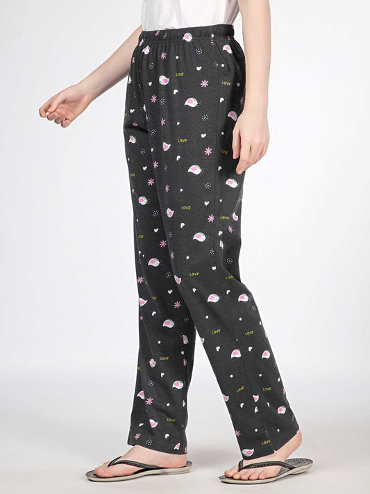 Birdie - Knit Cotton Pyjama - Loungewear Pant - Dark Grey