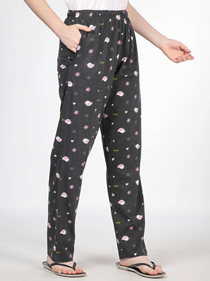 Birdie - Knit Cotton Pyjama - Loungewear Pant - Dark Grey