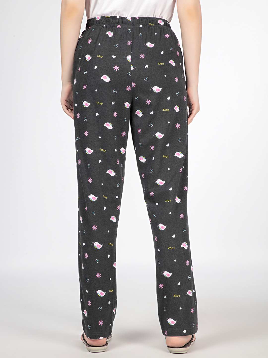Birdie - Knit Cotton Pyjama - Loungewear Pant - Dark Grey