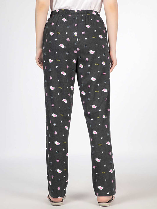 Birdie - Knit Cotton Pyjama - Loungewear Pant - Dark Grey