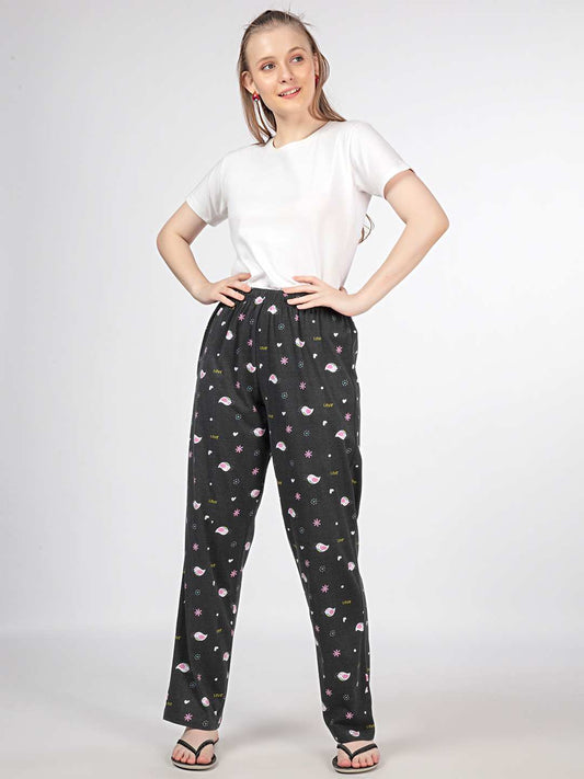 Birdie - Knit Cotton Pyjama - Loungewear Pant - Dark Grey