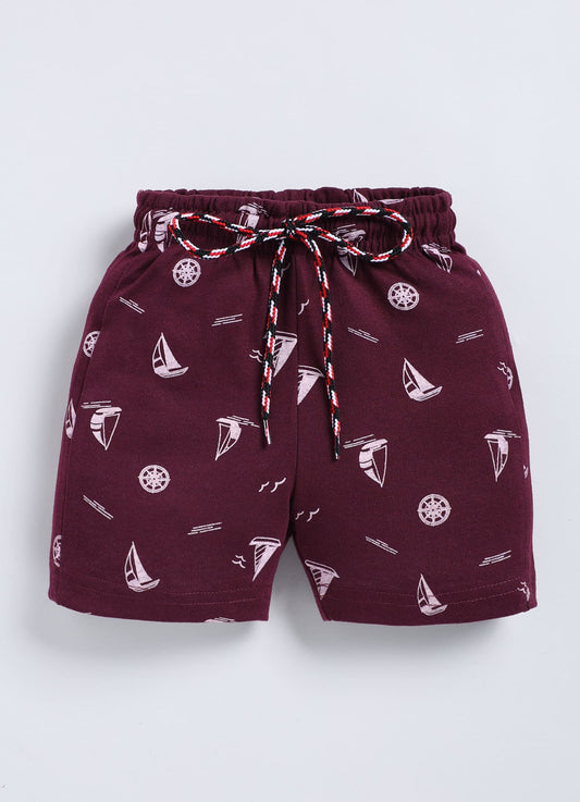 Maroon Cotton Shorts for Boys – Soft & Comfortable