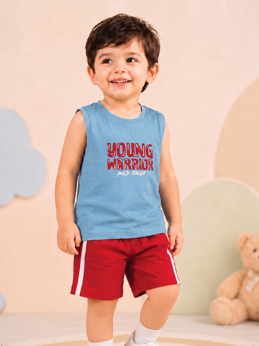 New Arrival – Boys Sleeveless T-Shirt & Shorts Set