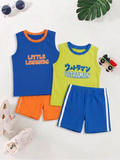 Boys Sleeveless T-Shirt & Shorts Set - Pack of 2