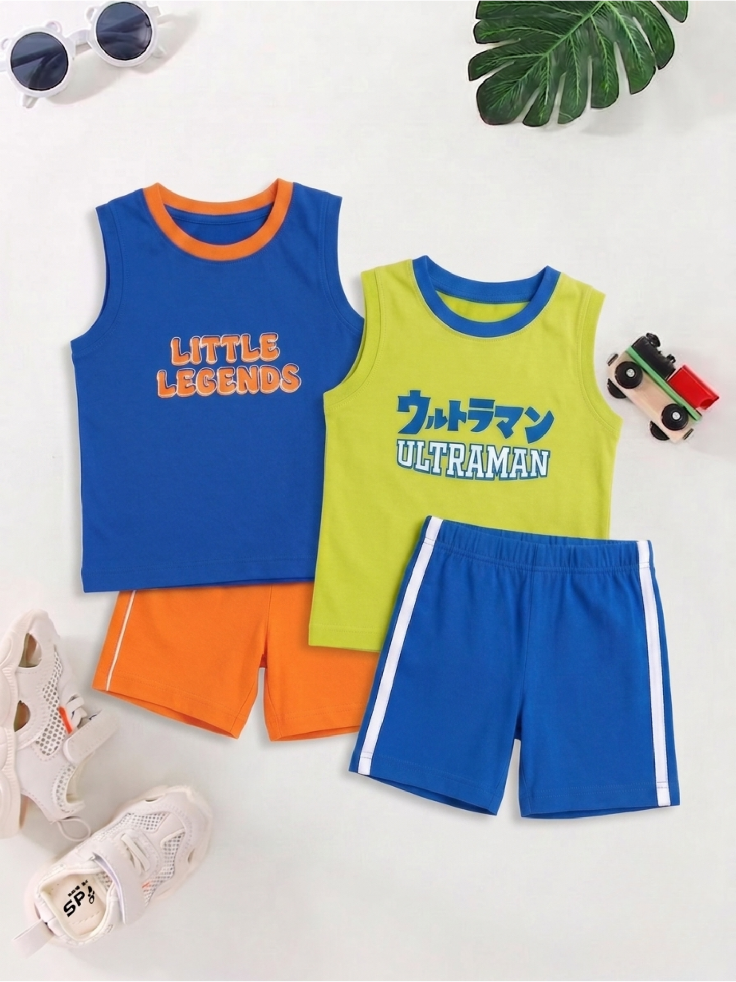Boys Sleeveless T-Shirt & Shorts Set - Pack of 2